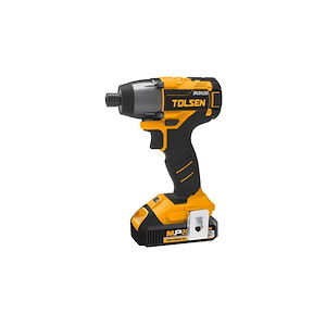 پیچ گوشتی شارژی ضربه ای 20 ولت براشلس به همراه باطری و کیف تولسن TOOLSEN مدل 87256 