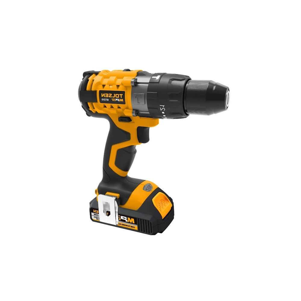 دریل شارژی 13 چکشی 20 ولت به همراه دو باطری و کیف تولسن TOOLSEN مدل 87215 1*M42