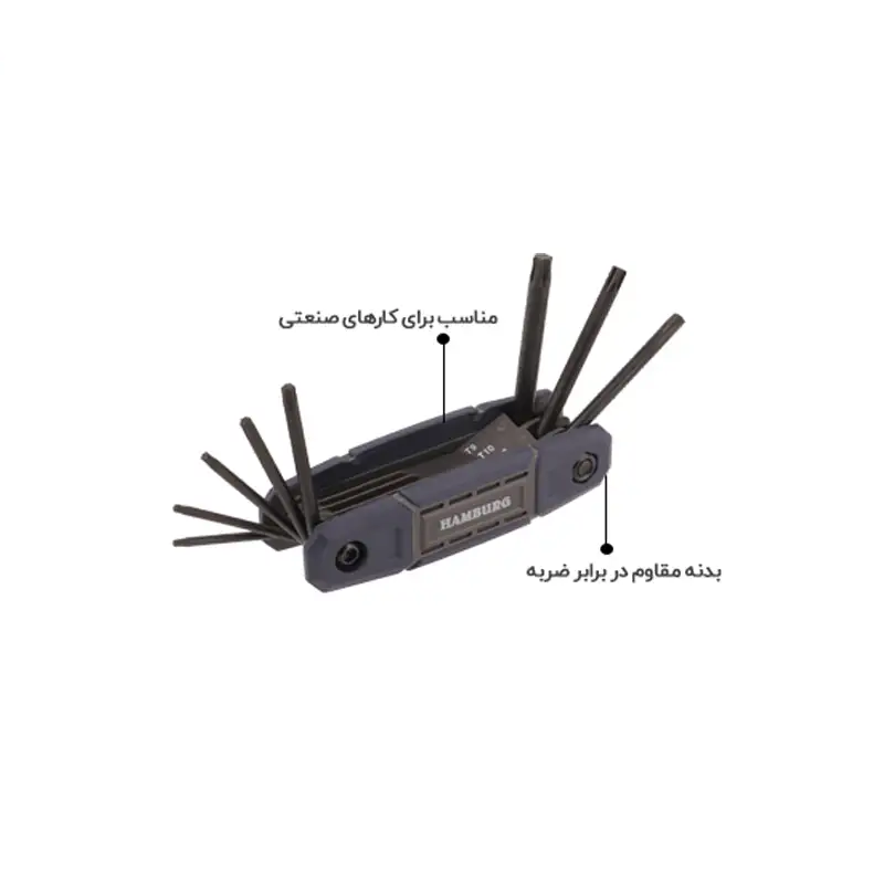 ست آچار آلن مشتی ستاره ای کد H5980 هامبورگ HAMBURG 1*L42