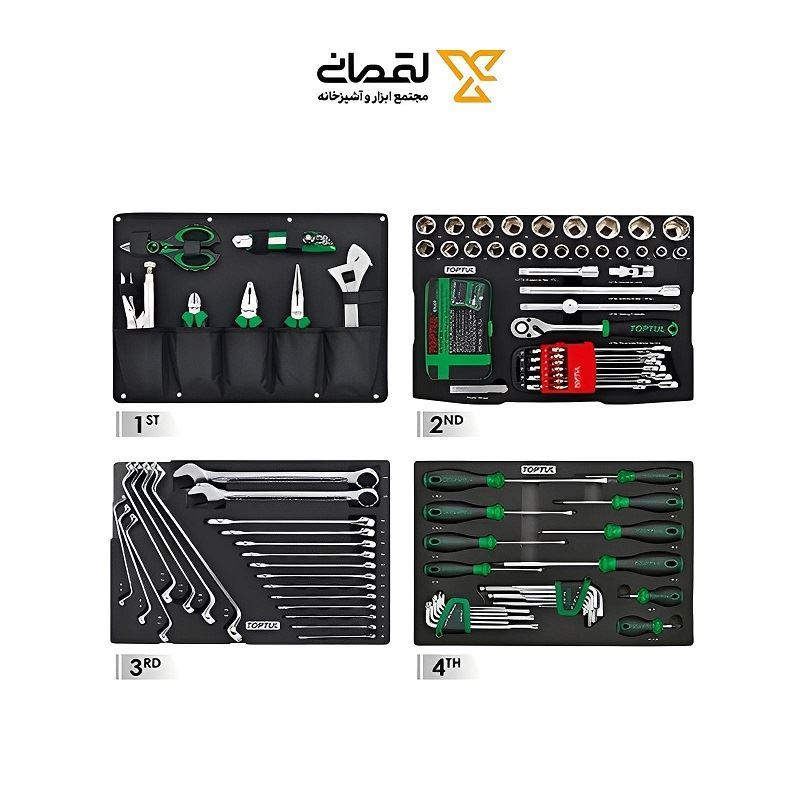 ست جعبه ابزار 137 پارچه 4 طبقه صفحه ABS تاپ تول TOPTUL کد GCZ-137A 
