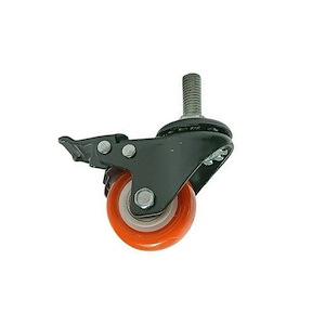 چرخ 5 سانتی متری ترمزدار نارنجی پایه مشکی پیچی رزوه 12 میلیمتر پارس PARS 1*I92