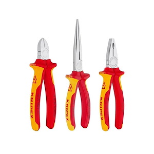 ست 3 عددی( انبر دست+سیم چین +دم باریک) فشار قوی مدل 002012 کنیپکس آلمان KNIPEX 