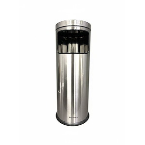 سطل اداری پنجره دار 20 لیتری کروم خشدار درب استیل براق مدل BPB150 براسیانا BRASIANA 12*A1