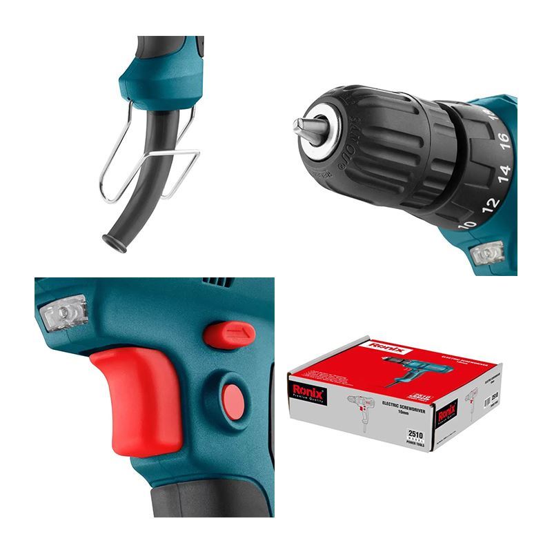 پیچ گوشتی برقی 230 وات دو سرعته ترکمتر دار مدل 2510 رونیکس RONIX Ronix 2510 230W Two-Speed Torque Adjustable Electric Screwdriver