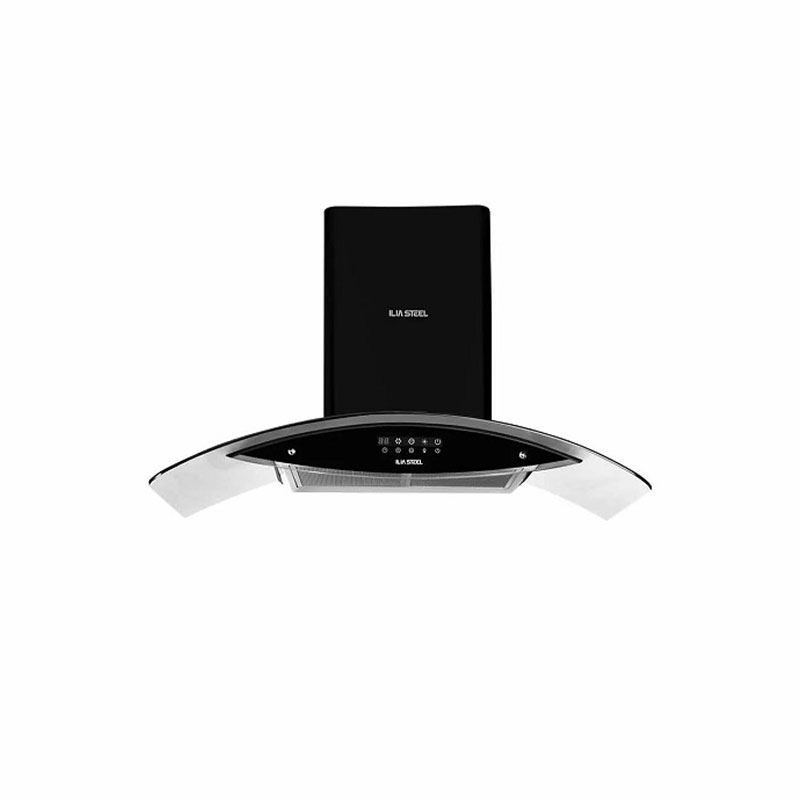 هود 90 سانت شومینه ای یاقوت مشکی مدل H111 ایلیااستیل ILIA STEEL 