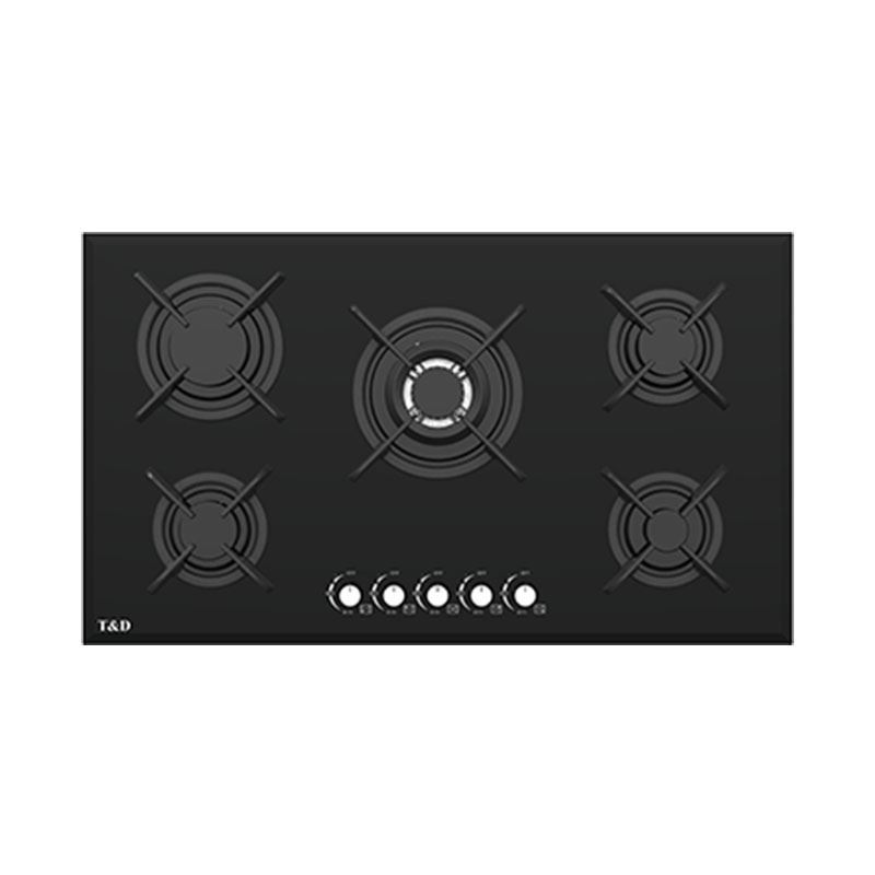 اجاق گاز شیشه ای برقی 5 شعله مشکی مدل TD106S2 تی اند دی T&D 