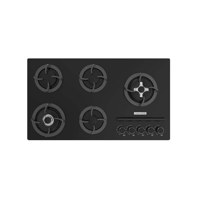 اجاق گاز 5 شعله شیشه ای دو پلوپز دوال و دیفندی مدل G592 دیموند DEEMUND فرشته9*12