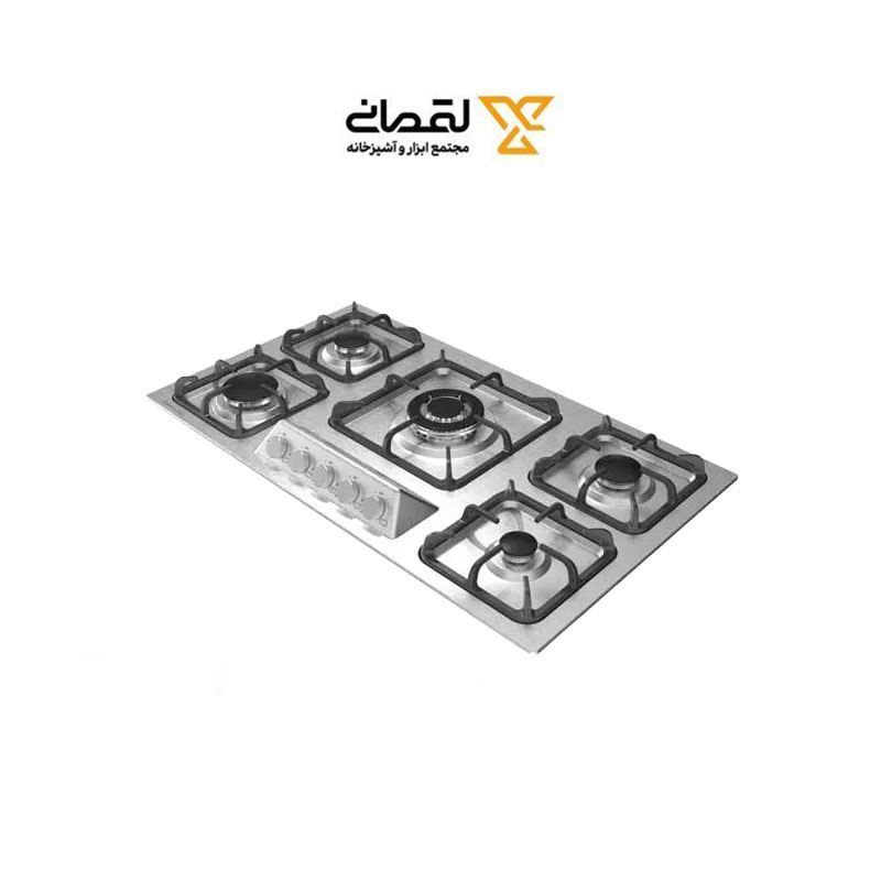 اجاق گاز 5 شعله استیل پلوپز وسط مدل S517 دیموند DEEMUND فرشته9*12