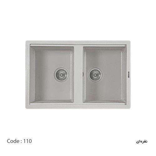 سینک ظرفشویی گرانیتی G-110 نقره ای جنرال GENERAL 12*B9