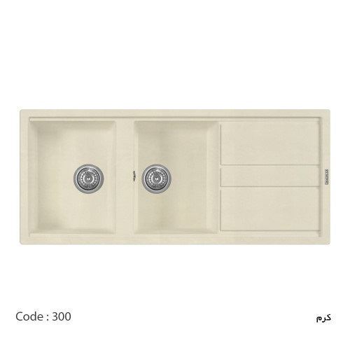 سینک ظرفشویی گرانیتی G-300 کرم جنرال GENERAL 12*B12