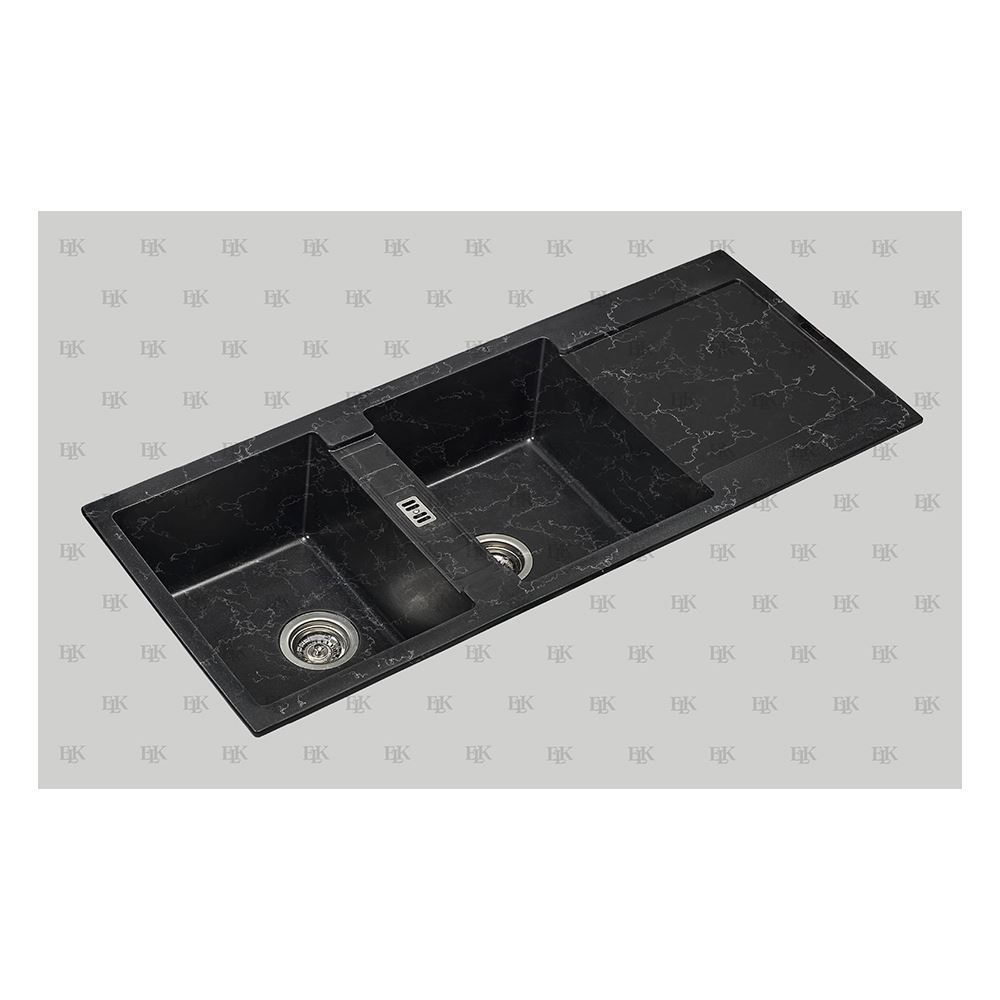 سینک ظرفشویی گرانیتی کد SG5 مشکی مرمر سفید ای ال کا ELK 12*B3