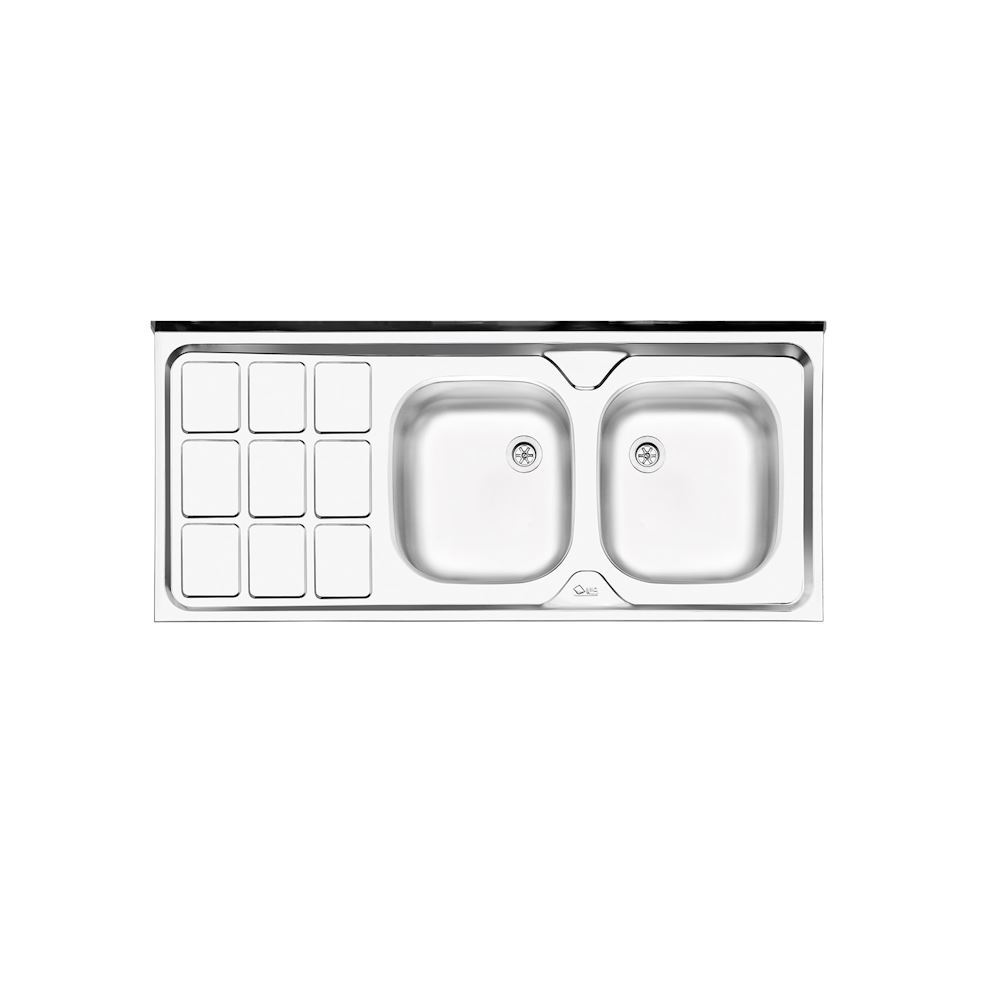 سینک ظرفشویی پرسی دو لگن راست مدل 234 ایلیا استیل ILIA STEEL نسترن29*12