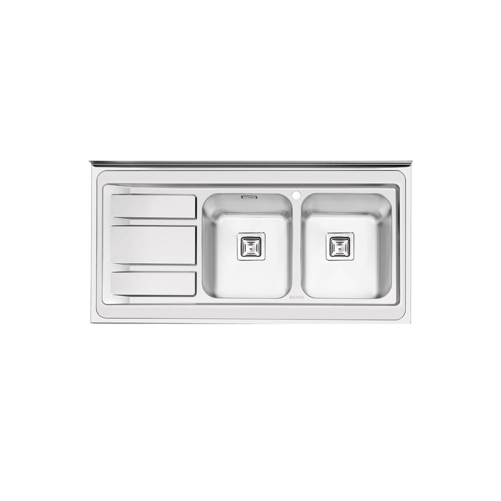 سینک ظرفشویی رو کار چپ مدل 1068 ایلیا استیل ILIA STEEL نسترن16*12