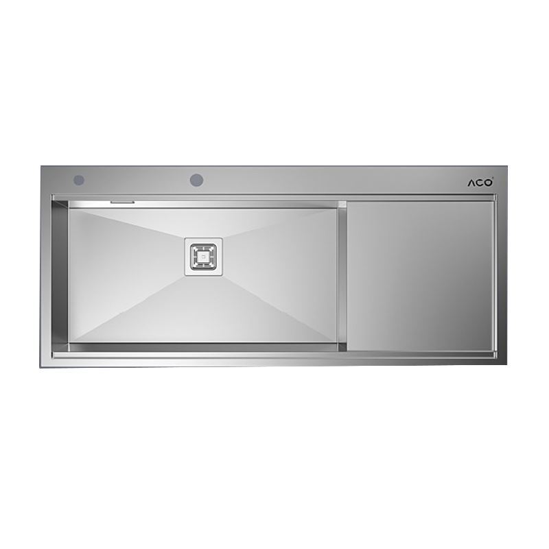 سینک ظرفشویی استیل 50*116 چپ با جا مایع کد ST-01 آکو ACO نسترن18*12
