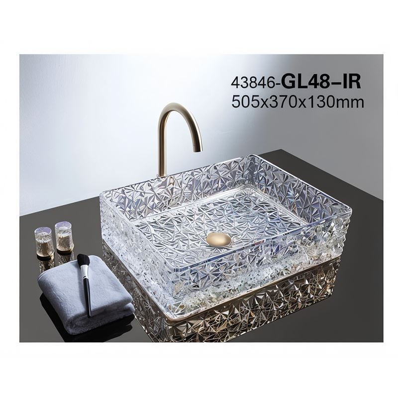 سنگ روشویی کریستال شفاف 130*370*505 مدل GL48-PI مرآس MERASSE (به سفارش اروپا) لاله9*12