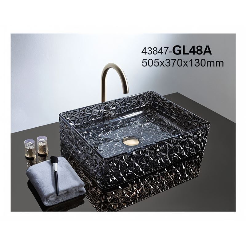 سنگ روشویی مشکی 130*370*505 مدل GL48-A-PI مرآس MERASSE (به سفارش اروپا) 