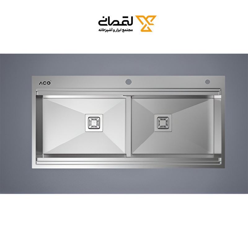 سینک ظرفشویی استیل با جا مایع کد SD02 آکو ACO 