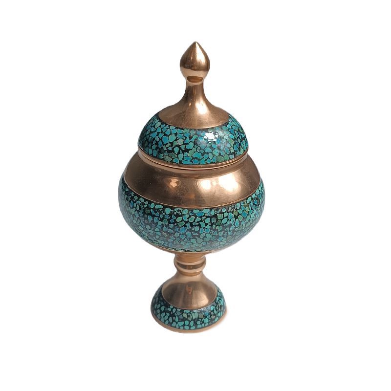 قندان پایه دار کوچک فیروزه   S.A 