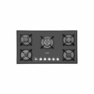 اجاق گاز شیشه ای برقی 5 شعله تایمر دار هلالی مدل G503-T ایلیا استیل ILIA STEEL فرشته9*12