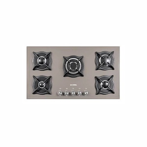 اجاق گاز پنج شعله شیشه ای بژ مدل G518BE ایلیا استیل ILIA STEEL نسترن9*12