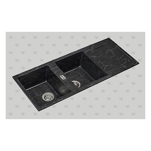 سینک ظرفشویی گرانیتی کد SG5 مشکی مرمر سفید ای ال کا ELK 12*B3