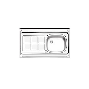 سینک ظرفشویی پرسی دو لگن  راست مدل 131 ایلیا استیل ILIA STEEL 