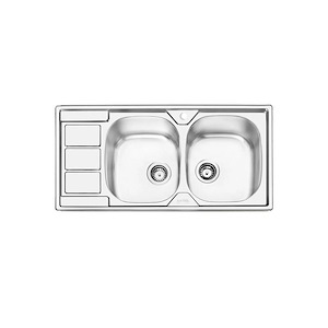 سینک ظرفشویی تو کار  راست مدل 2051 ایلیا استیل ILIA STEEL 