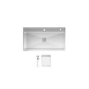 سینک ظرفشویی تو کار استیل دو لگن باکسی مدل SB30090 دیموند DEEMUND نسترن4*12