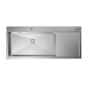 سینک ظرفشویی استیل 50*116 چپ با جا مایع کد ST-01 آکو ACO نسترن18*12