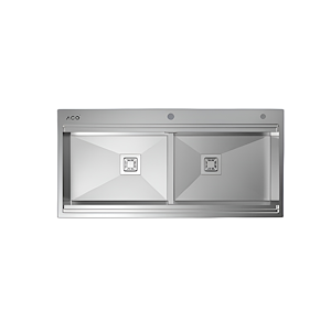 سینک ظرفشویی استیل با جا مایع کد SD02 آکو ACO 