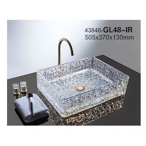 سنگ روشویی کریستال شفاف 130*370*505 مدل GL48-PI مرآس MERASSE (به سفارش اروپا) لاله9*12
