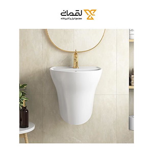 سنگ روشویی مدل ویکتوریا نیم پایه سفید درجه یک چینی کرد نرگس11*12