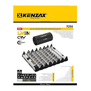 ست بیت نوک پیچ گوشتی موبایلی 126 عددی با جعبه تاشو مدل 9286 کنزاکس KENZAX 
