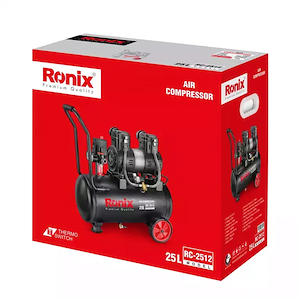 کمپرسور هوا چرخدار 25 لیتری بی صدا مدل 2512 رونیکس RONIX 1*LX01/1