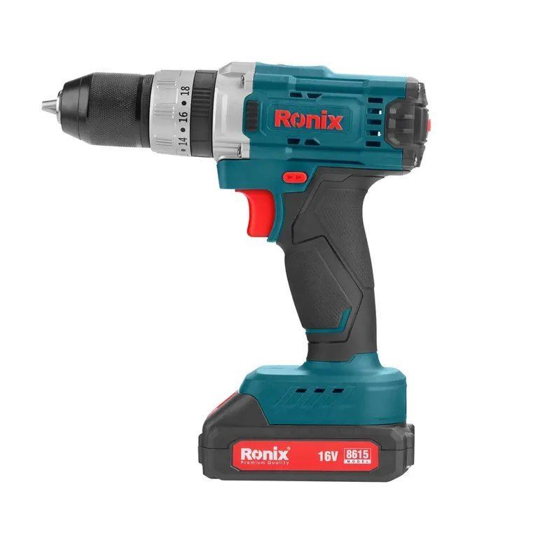 دریل شارژی چکشی 16 ولت مدل 8615 رونیکس RONIX 1*M52