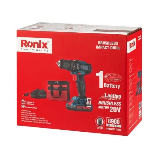 دریل شارژی 20 ولت مدل 8900 رونیکس RONIX 