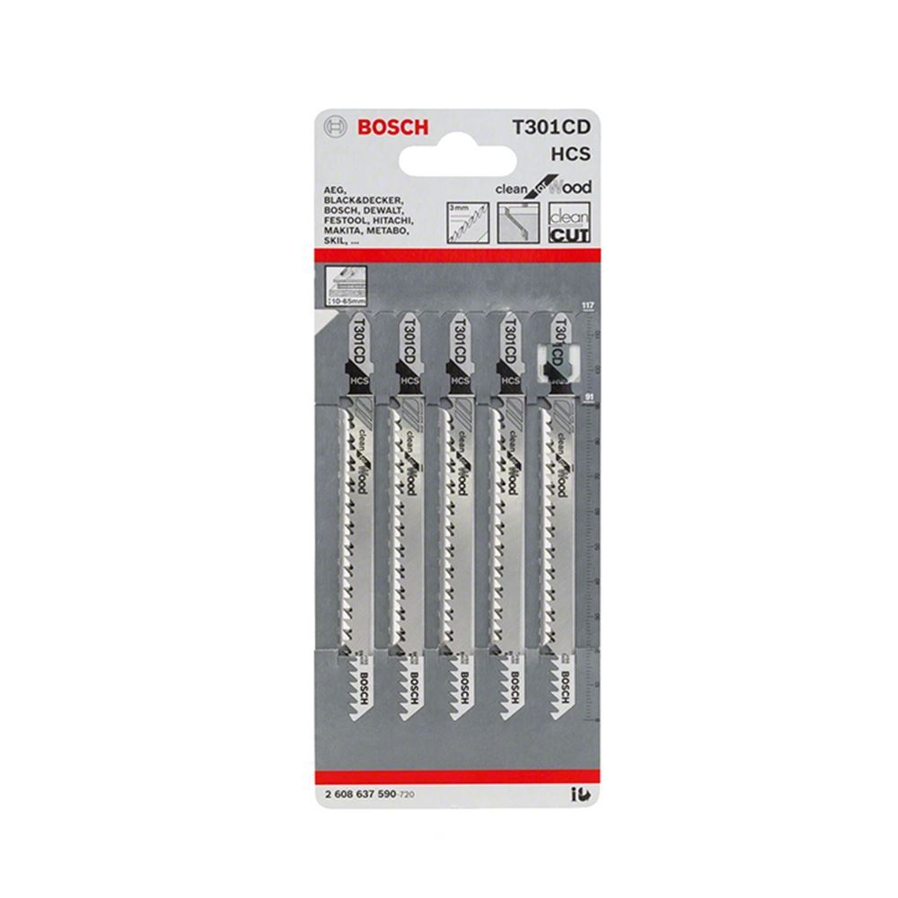 ست تیغه چوب اره عمود بر بلند سری 5 عددی بوش BOSCH مدل T301CD 1*HI02/3