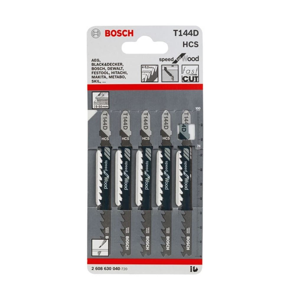 ست تیغه چوب اره عمودبر سری 5 عددی چینی بوش BOSCH مدل T144D 1*HI02/3