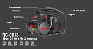 کمپرسور هوا 6 لیتری بی صدا مدل RC- 0613 رونیکس RONIX 
