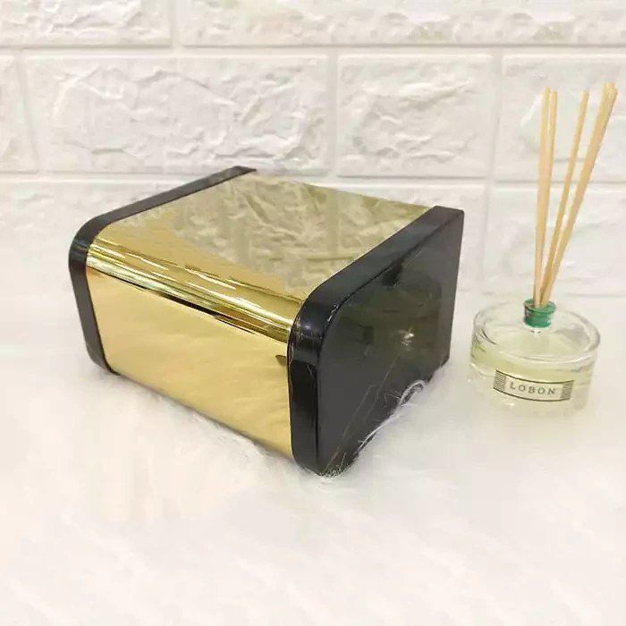 جا دستمال کاوردار طرح دار ماربل مشکی طلایی هارمونی Q3*1