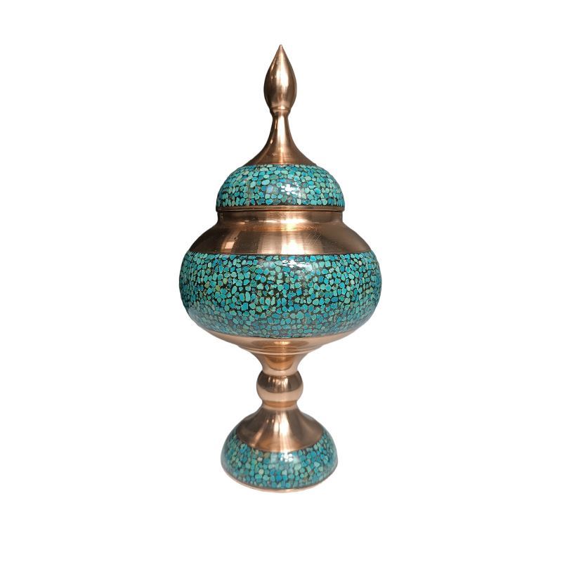 قندان پایه دار متوسط فیروزه   S.A 