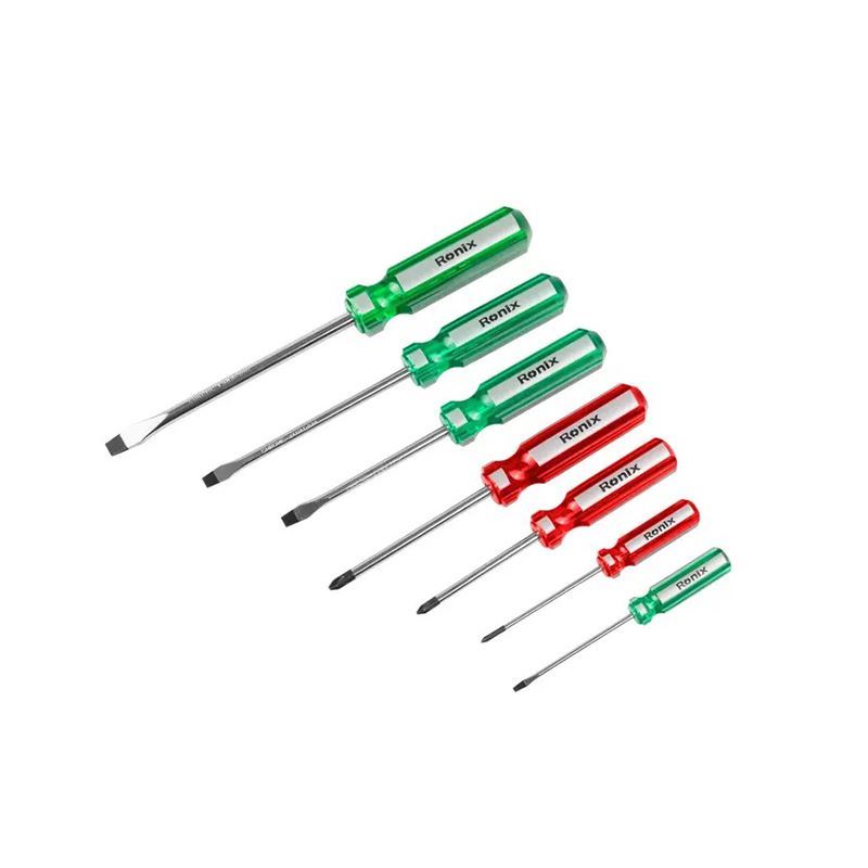 ست پیچ گوشتی دسته کریستال 7 عددی  مدل 2702 رونیکس RONIX 1*L31