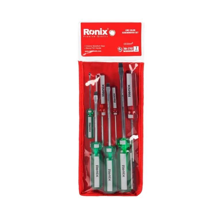 ست پیچ گوشتی دسته کریستال 7 عددی  مدل 2702 رونیکس RONIX 1*L31