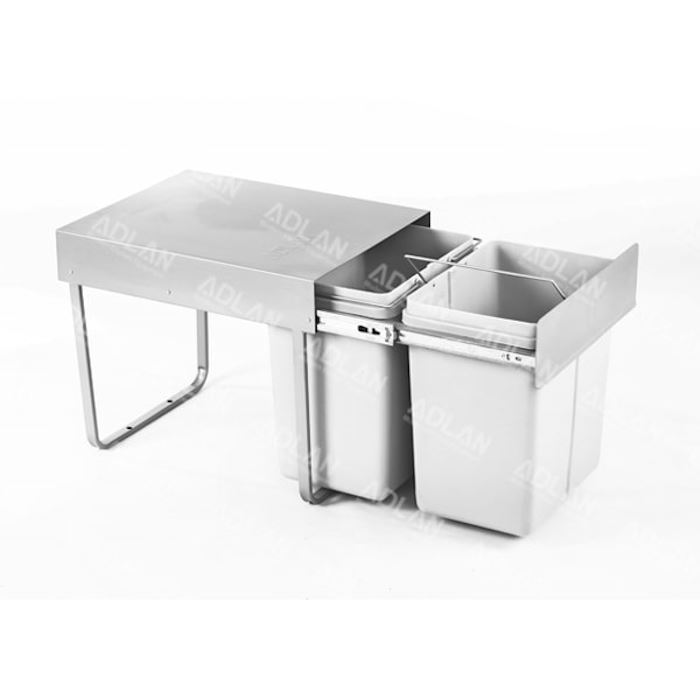 سطل زباله دو مخزنه ریلی متوسط 34 لیتری یونیت 45 آدلان کد A813 12*H17