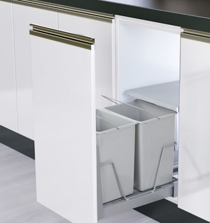 سطل زباله دو مخزنه متوسط ریل کف تاندم 34 لیتری آدلان A838 12*H12