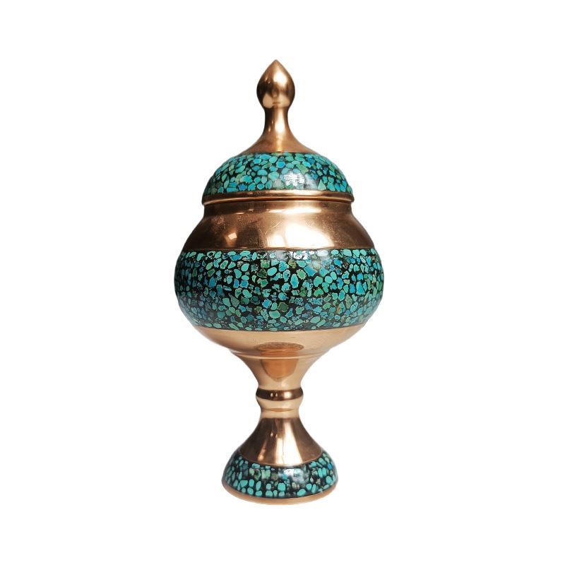 قندان پایه دار کوچک فیروزه   S.A 