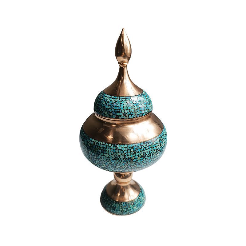 قندان پایه دار متوسط فیروزه   S.A 