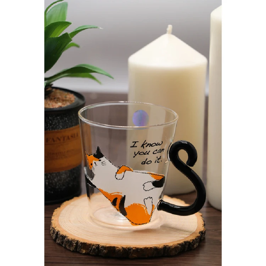 لیوان PIREX 400 ML طرح گربه مدل VK316005 بی وی کی BVK 