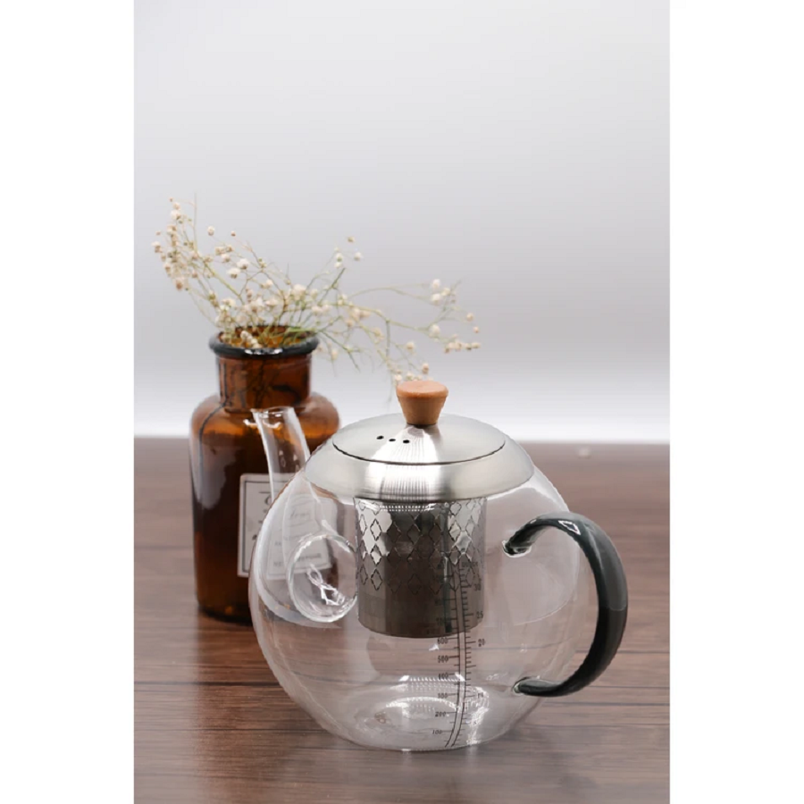 قوری در استیل 900ML  PIREX دودی مدل VK324336 بی وی کی BVK 