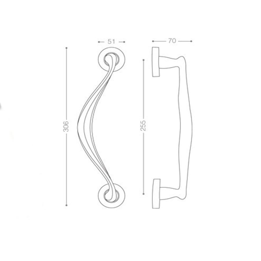 دستگیره دو پیچ ورودی زیتونی بهریزان کد 3404L1 1*C11